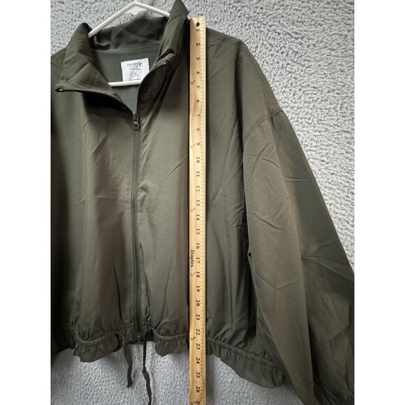 Old Navy Rain Jacket Womens 2X Green Full Zip Mock Neck Mesh Lining Windbreaker - Picture 3 of 11